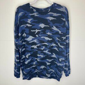 Athleta Studio To Street Sweatshirt in Camo Lux Blue and Black